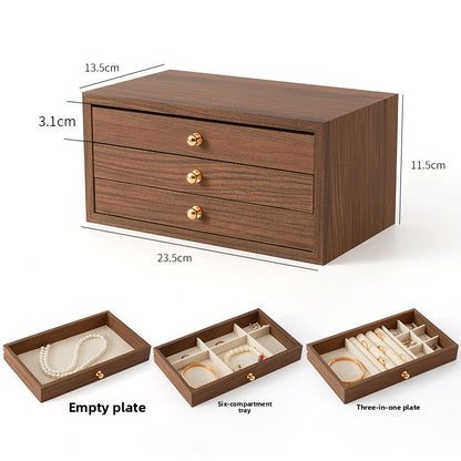 Walnut Wood Grain Jewelry Storage Box