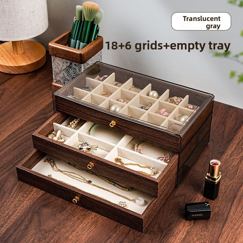 Walnut Wood Grain Jewelry Storage Box