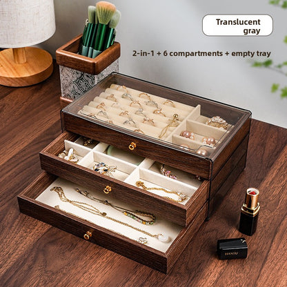 Walnut Wood Grain Jewelry Storage Box