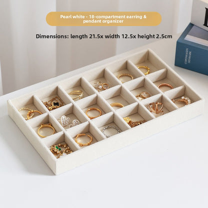 Walnut Wood Jewelry Display Tray with Velvet Lining