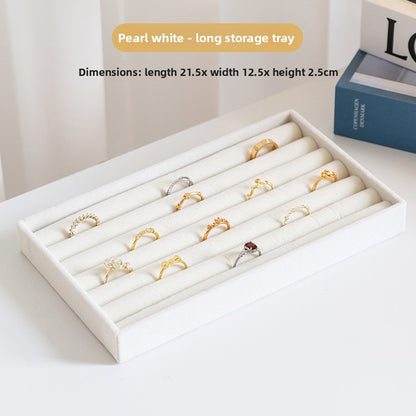 Walnut Wood Jewelry Display Tray with Velvet Lining