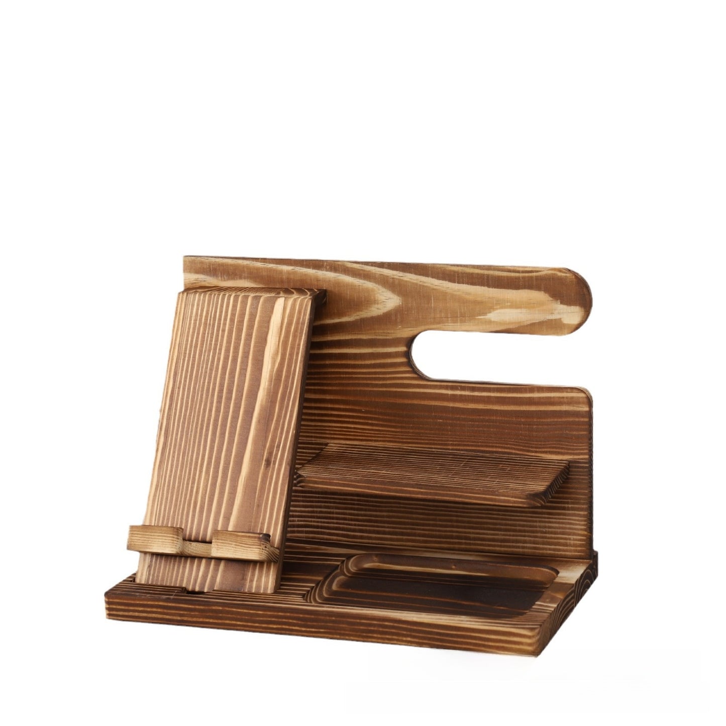Walnut Wood Phone Stand Desktop Organizer