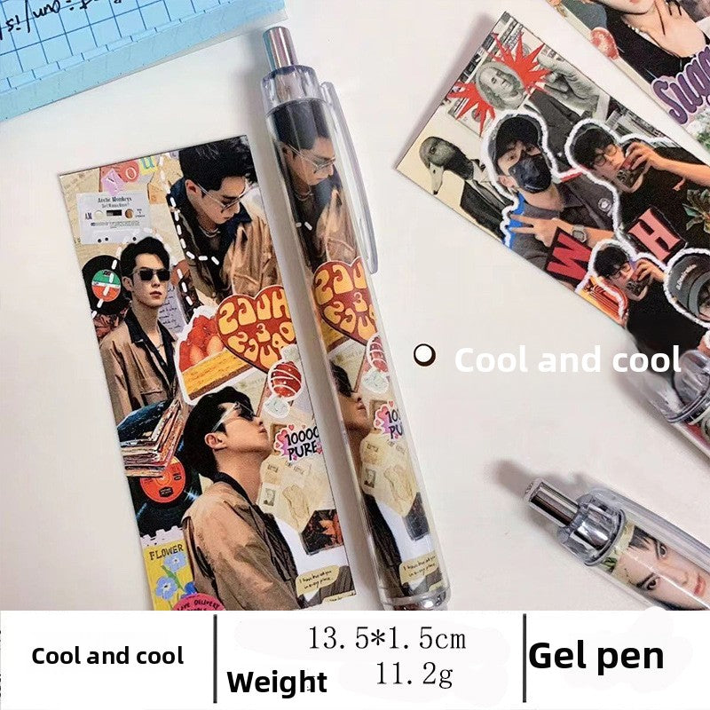 Wang Hedi Surrounding Limit Gel Pen Press ins Pen Black