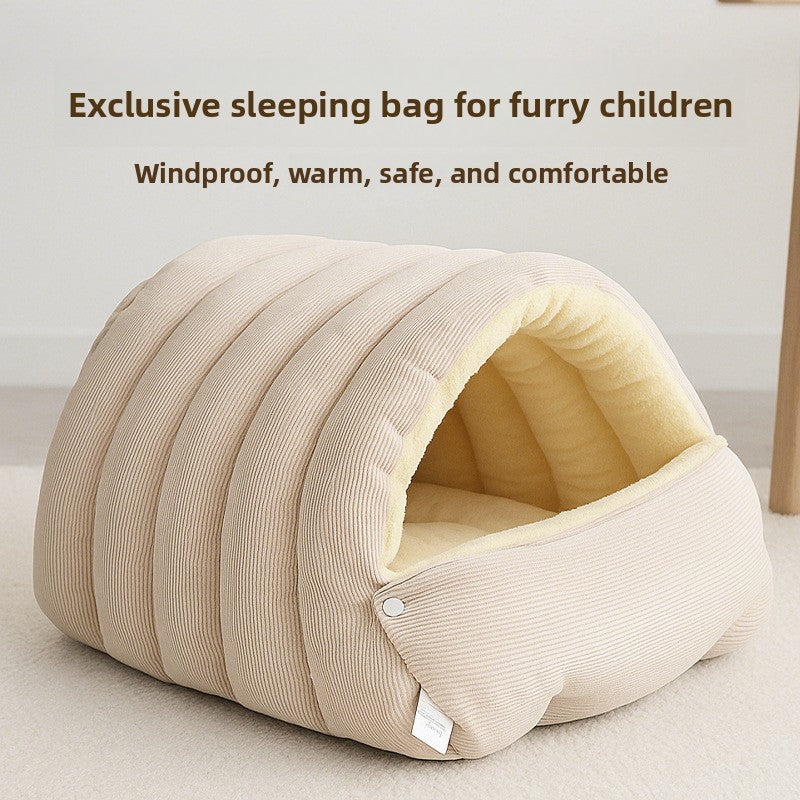 Warm, enclosed, and secure pet bed