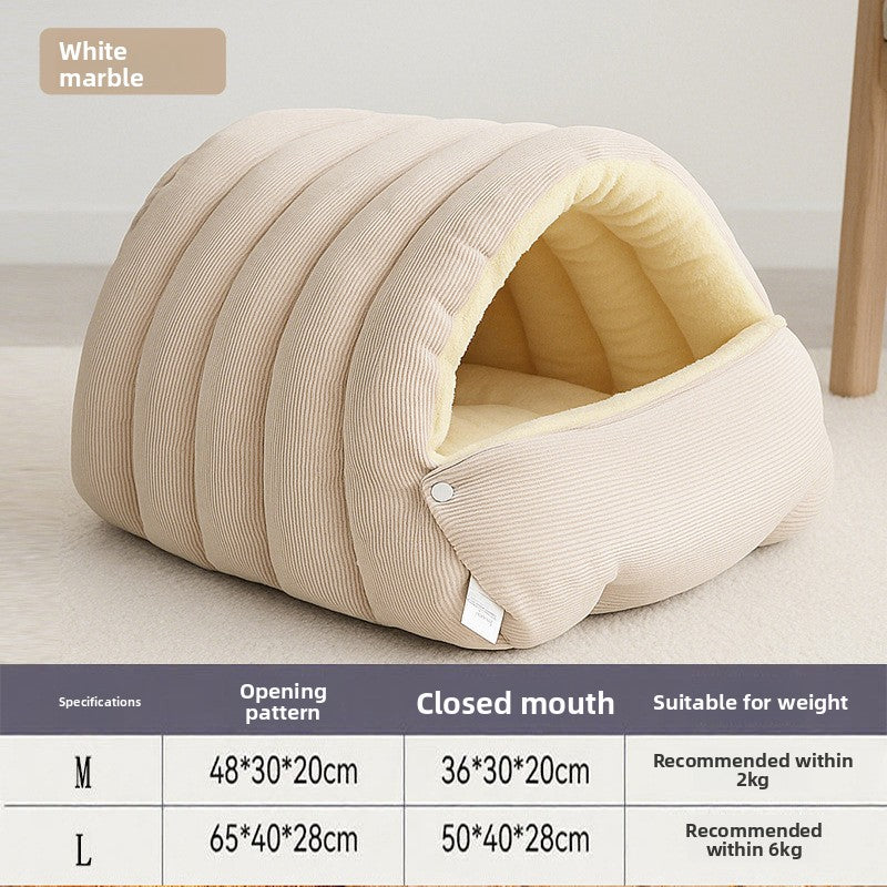 Warm, enclosed, and secure pet bed