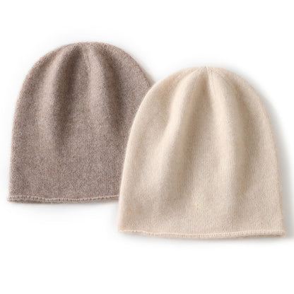 Warm knitted cashmere hat