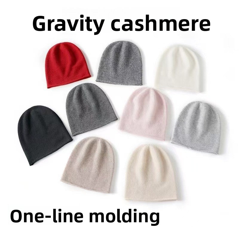 Warm knitted cashmere hat