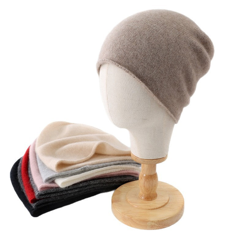 Warm knitted cashmere hat