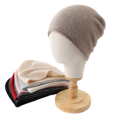 Warm knitted cashmere hat
