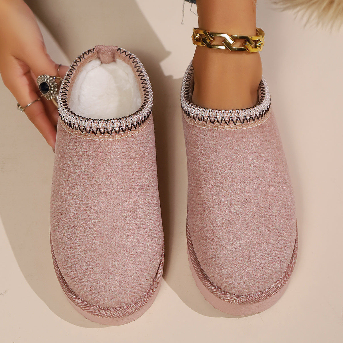 Warm plush slippers