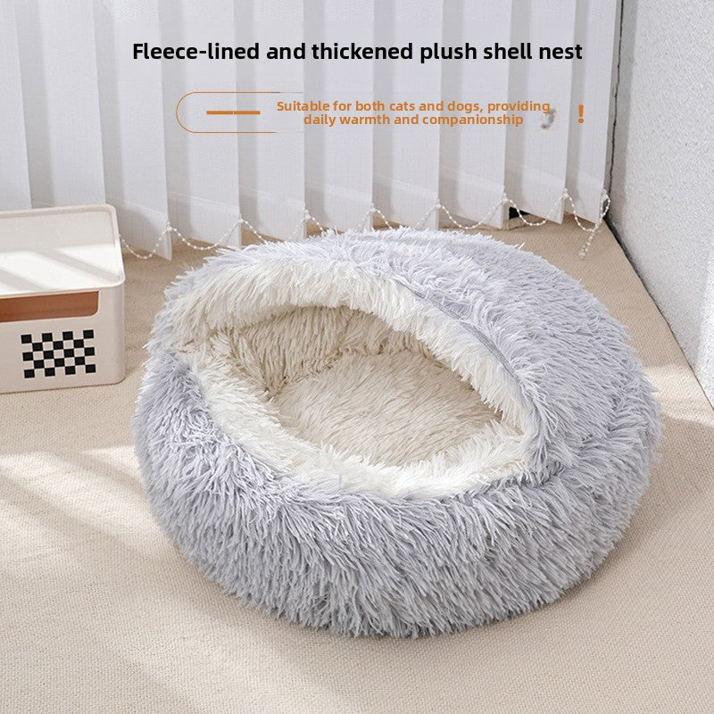 Warm Shell Semi-Enclosed Pet Bed
