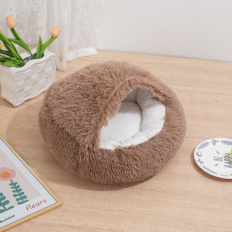 Warm Shell Semi-Enclosed Pet Bed