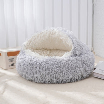 Warm Shell Semi-Enclosed Pet Bed