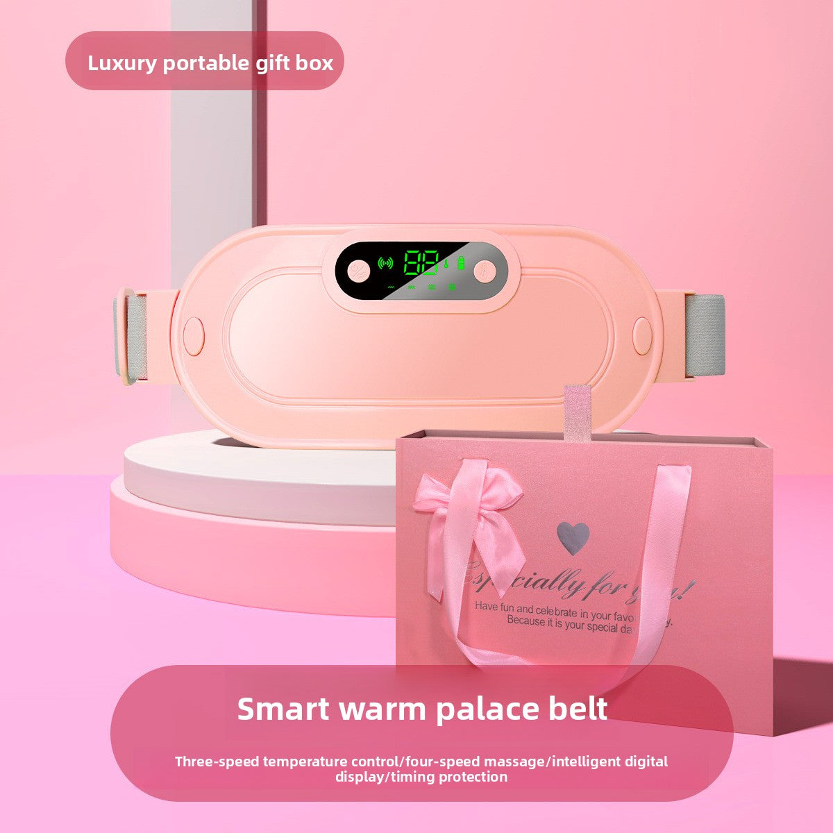 Warm womb belt with digital display charging function