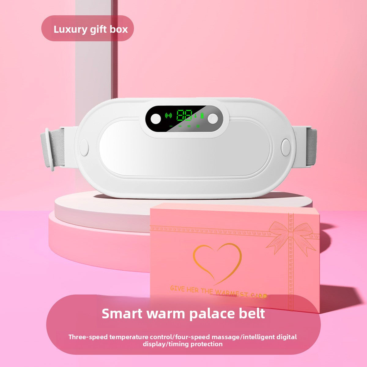Warm womb belt with digital display charging function