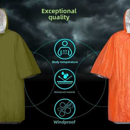 Warmth-retaining and hypothermia-preventing raincoat