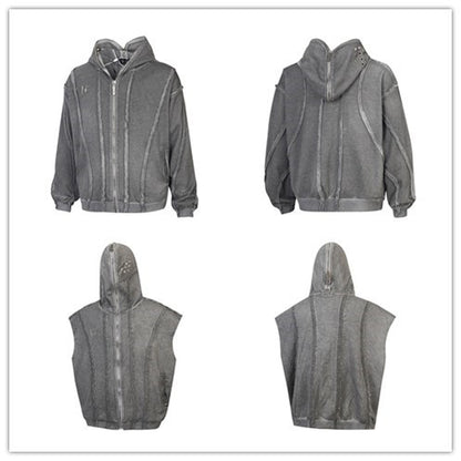 Washable Zippered Hooded Pullover