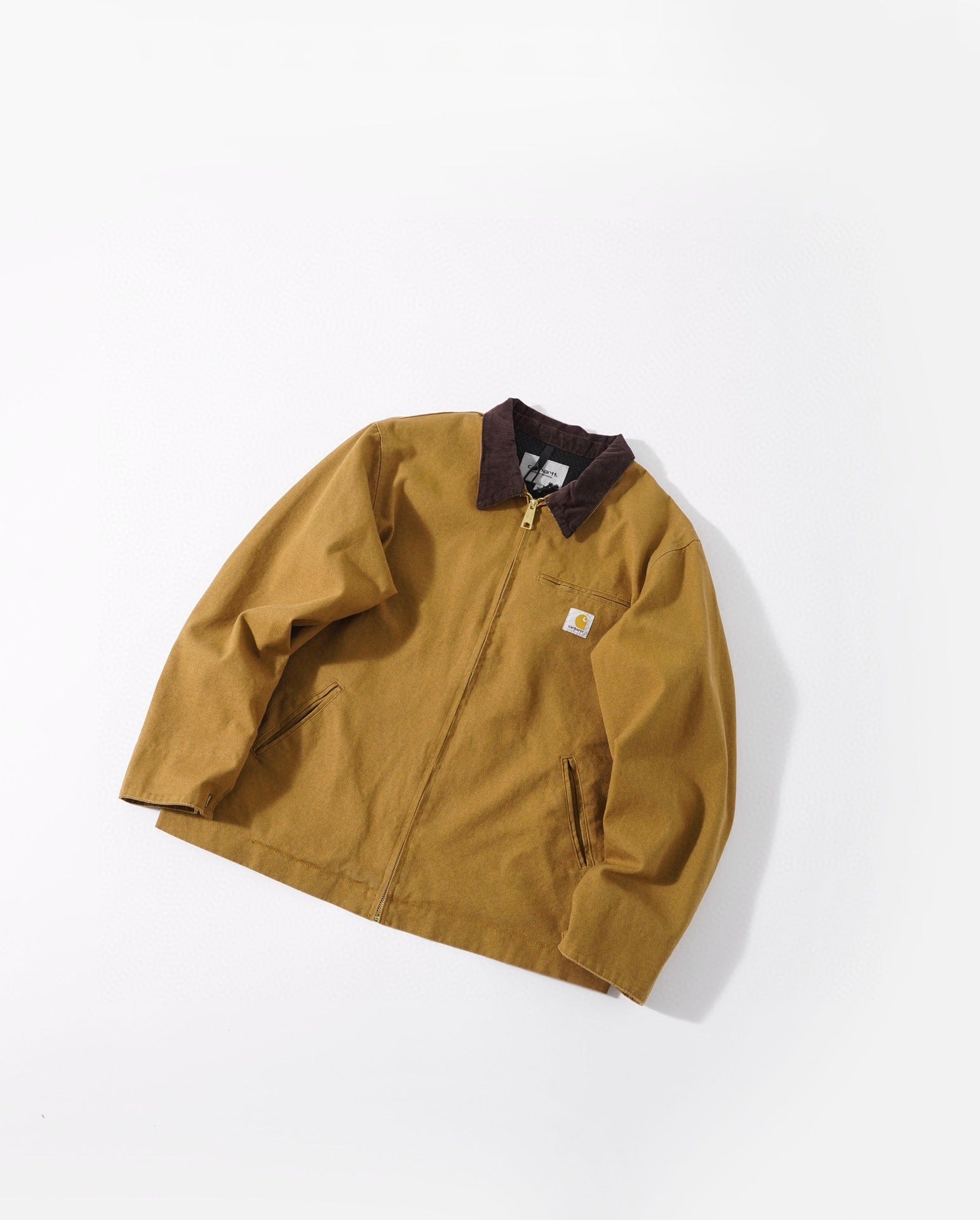 Washed and aged lapel jacket work coat