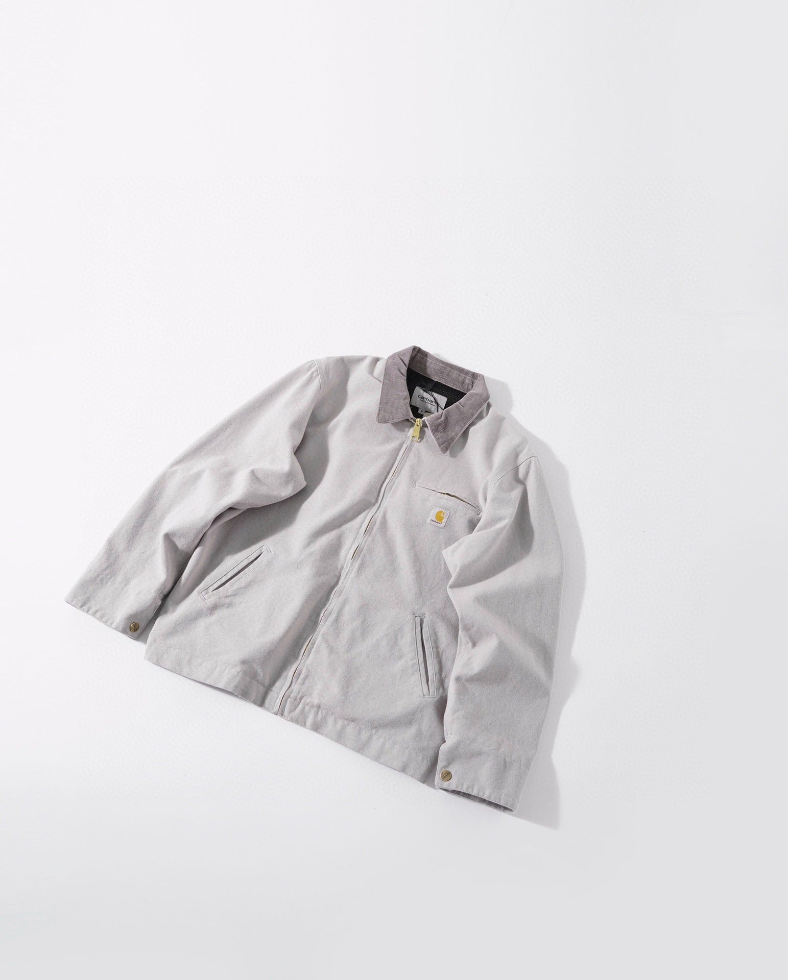 Washed and aged lapel jacket work coat