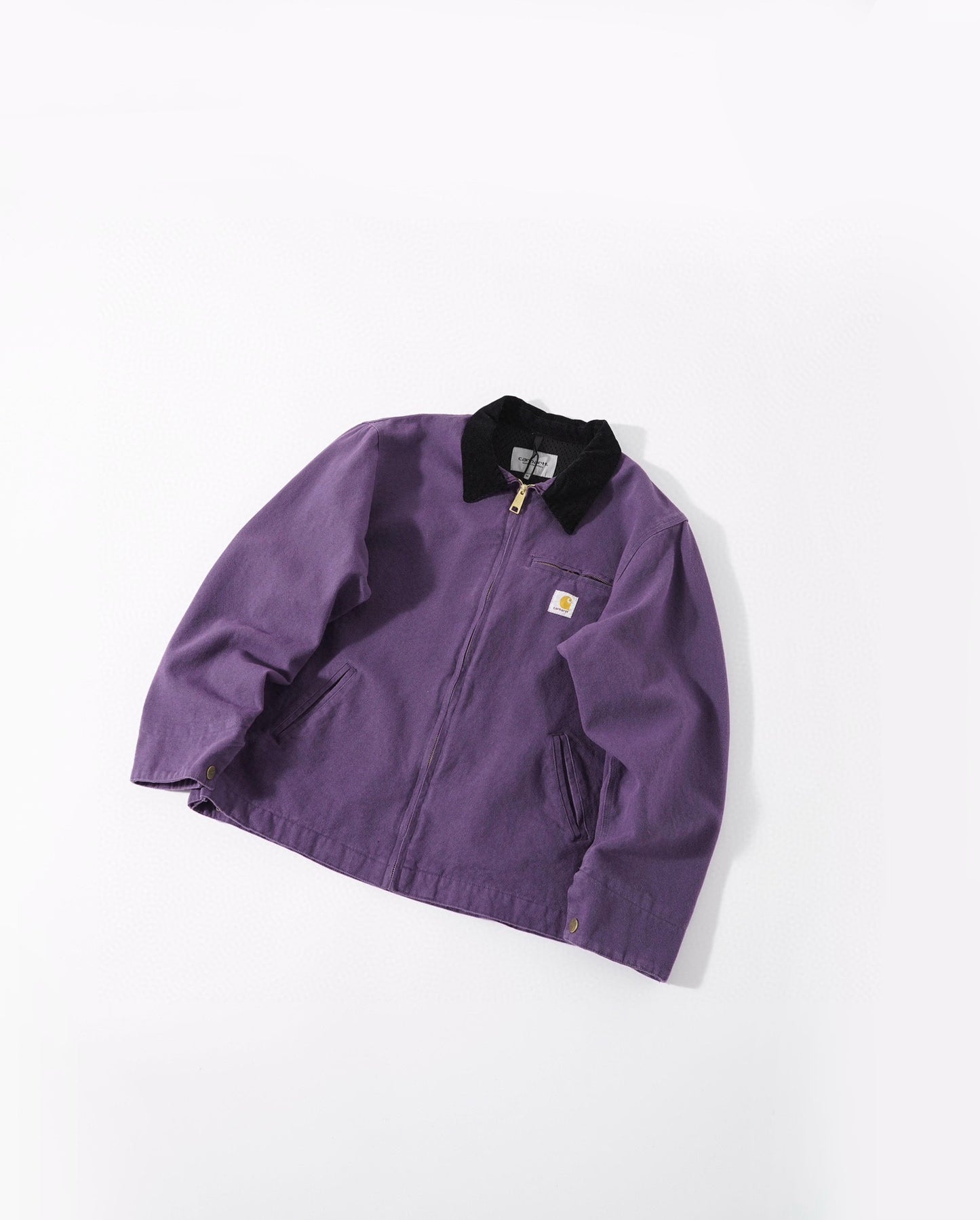 Washed and aged lapel jacket work coat