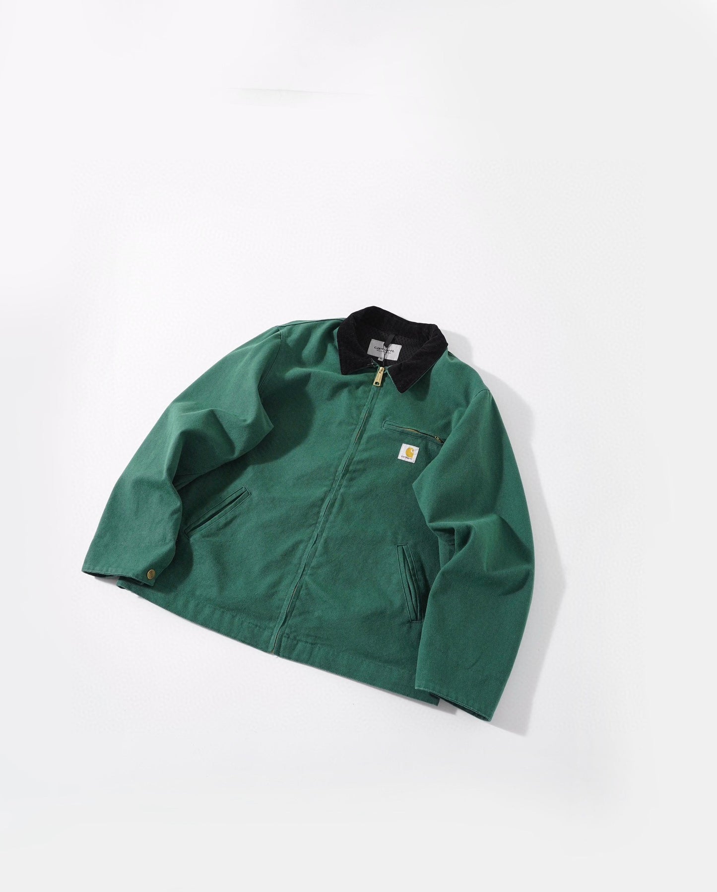 Washed and aged lapel jacket work coat
