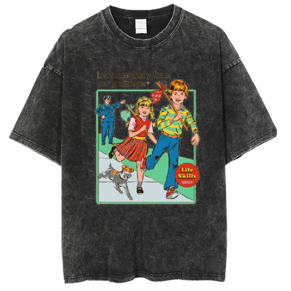 Washed and distressed T-shirt