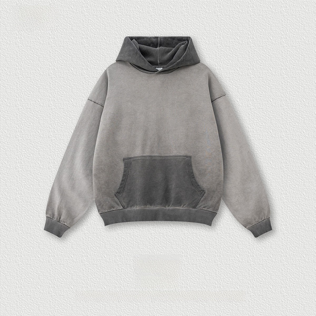 Washed Contrasting Retro Hooded Sweatshirt
