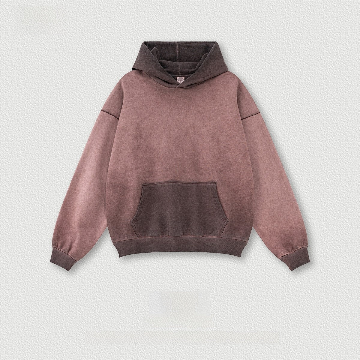 Washed Contrasting Retro Hooded Sweatshirt