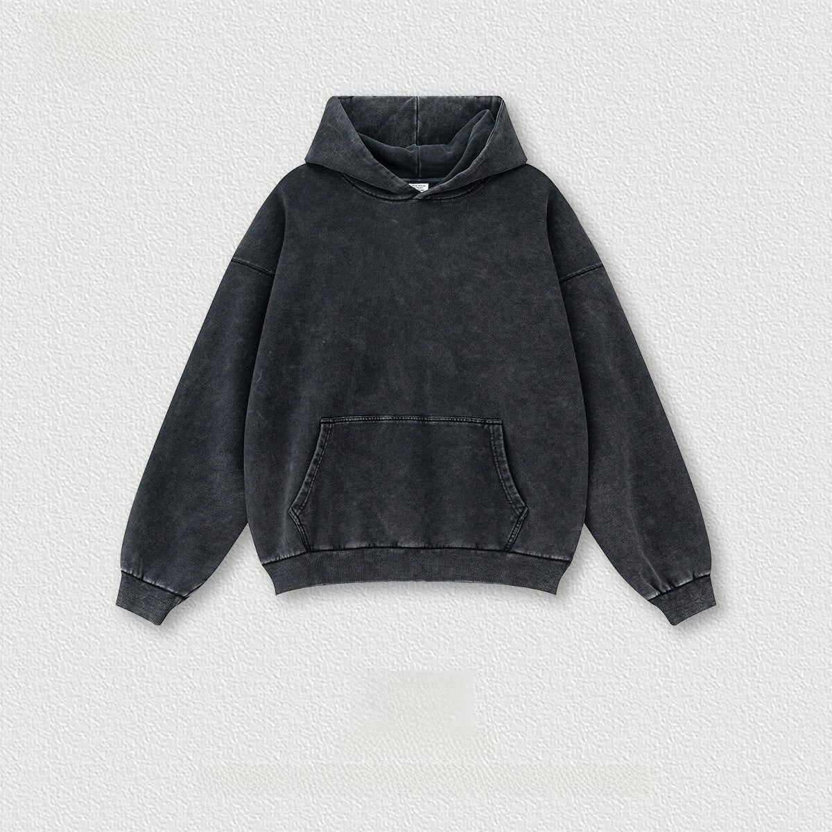 Washed Contrasting Retro Hooded Sweatshirt