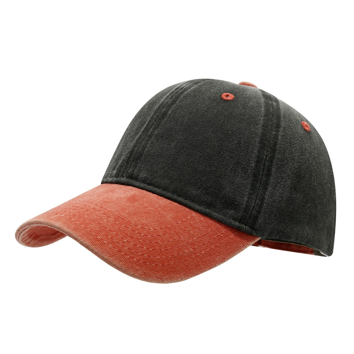 Washed Cotton Color Block Baseball Cap