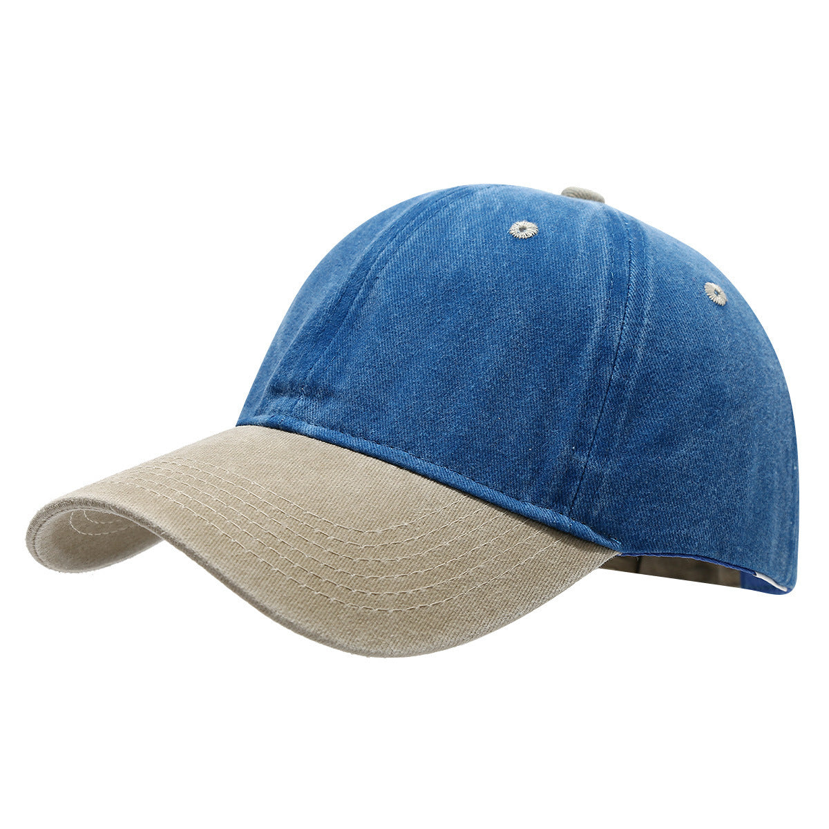 Washed Cotton Color Block Baseball Cap