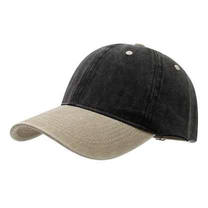 Washed Cotton Color Block Baseball Cap