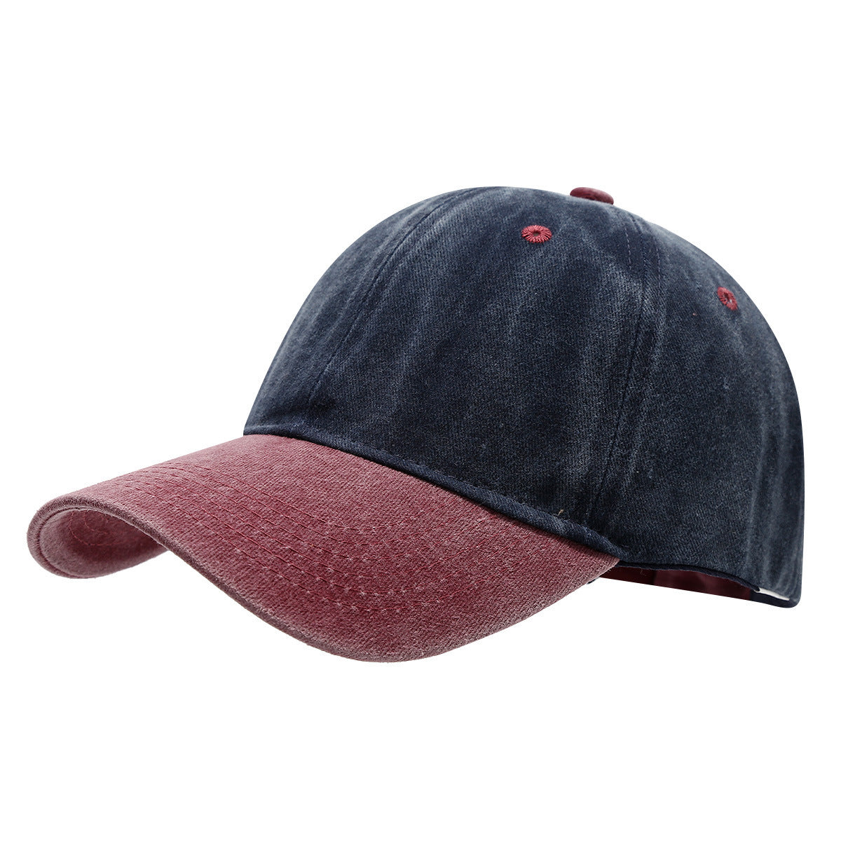 Washed Cotton Color Block Baseball Cap