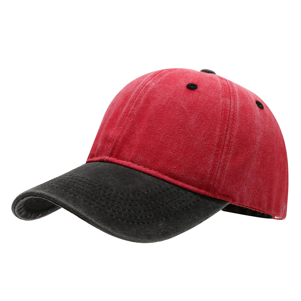 Washed Cotton Color Block Baseball Cap