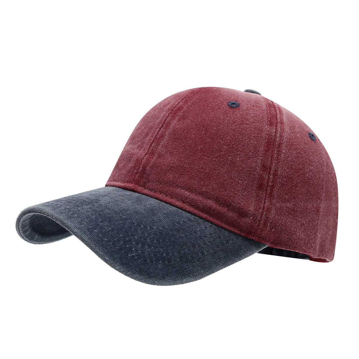 Washed Cotton Color Block Baseball Cap
