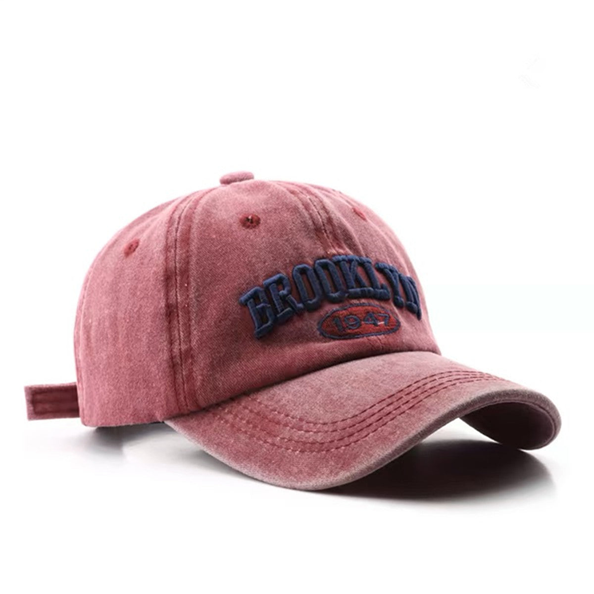 Washed Cotton Embroidered Letter Baseball Cap
