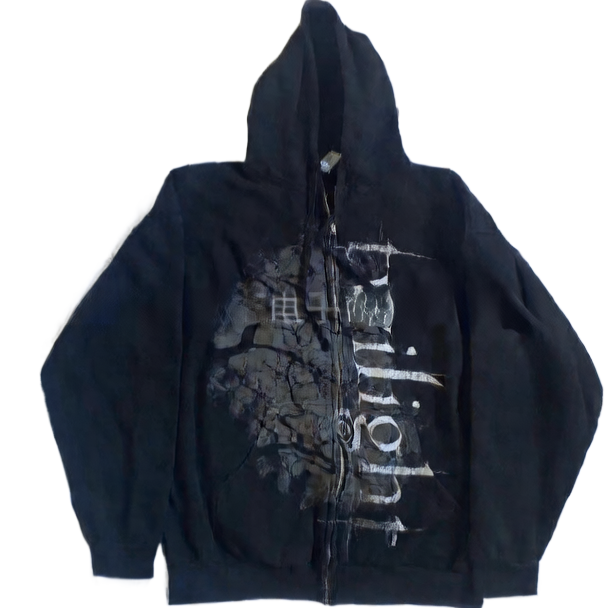 Washed Cotton Hooded Sweatshirt with Print
