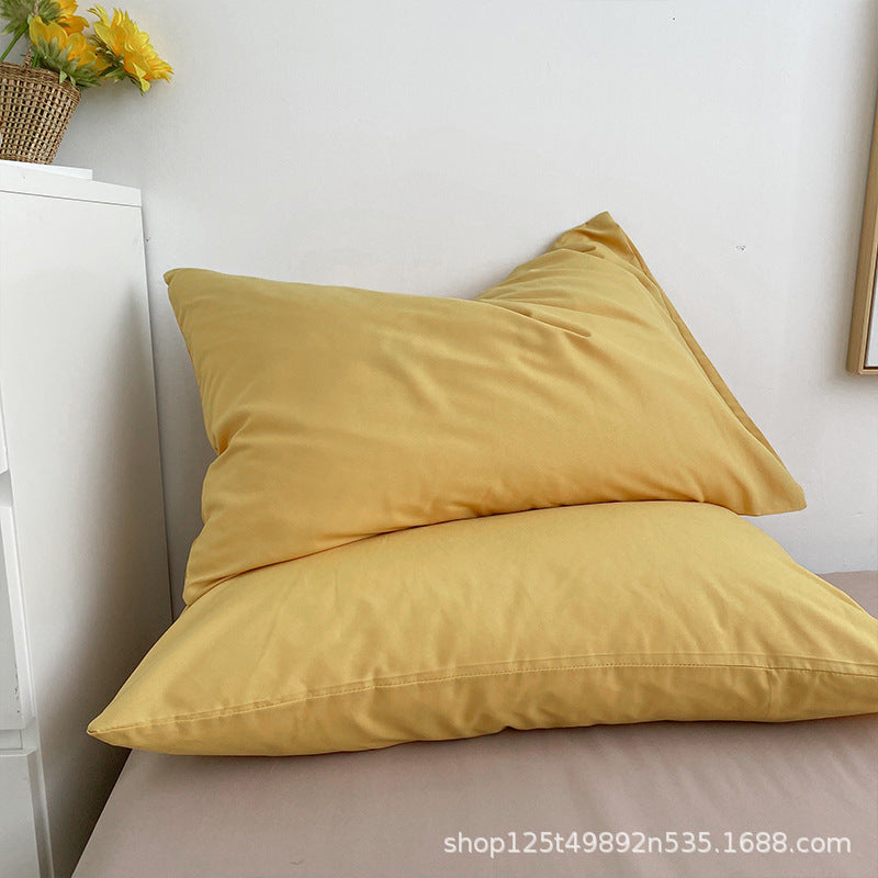 Washed Cotton Pillowcase Solid Color Minimalist