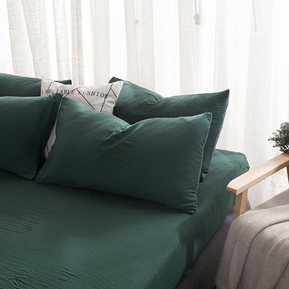 Washed Cotton Pillowcase Solid Color Minimalist