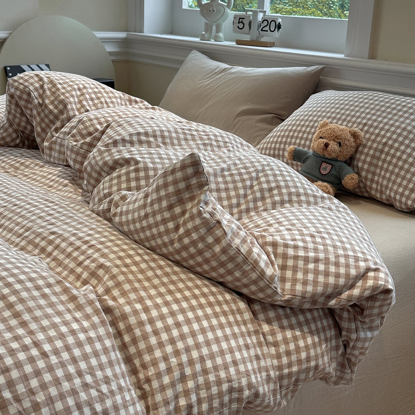 Washed Cotton Plaid Bedding