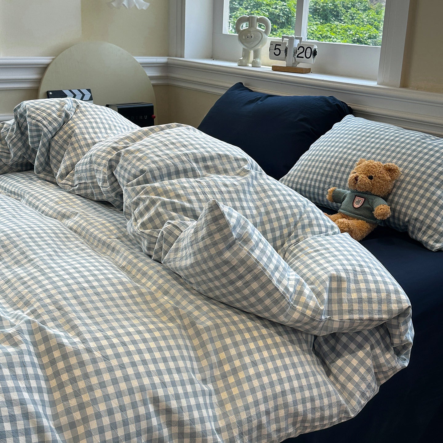 Washed Cotton Plaid Bedding