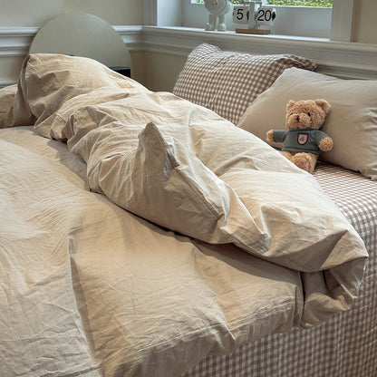 Washed Cotton Plaid Bedding