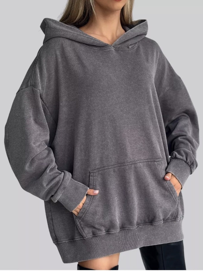 Washed Cotton Pullover Sweatshirt