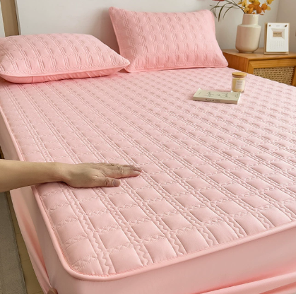 Washed Cotton Quilted Fitted Bed Sheet