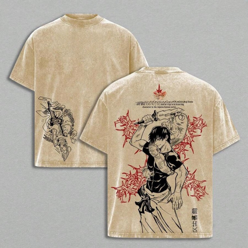 Washed Cotton Round Neck T Shirt