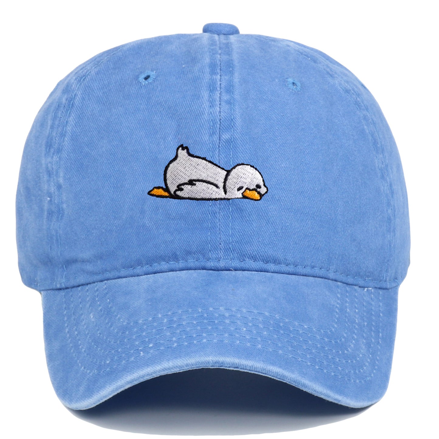 Washed denim baseball cap