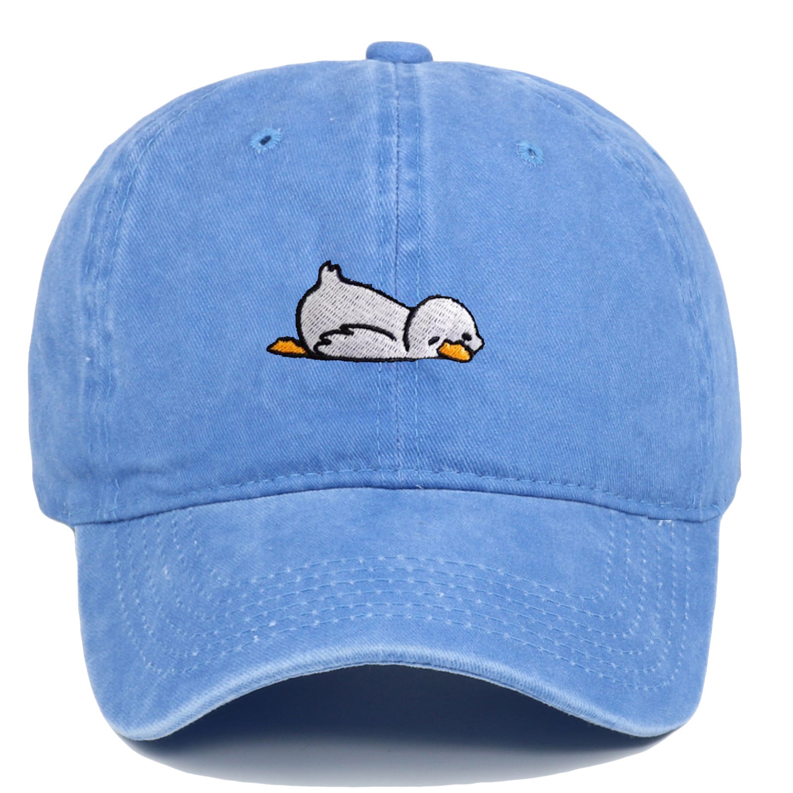 Washed denim baseball cap