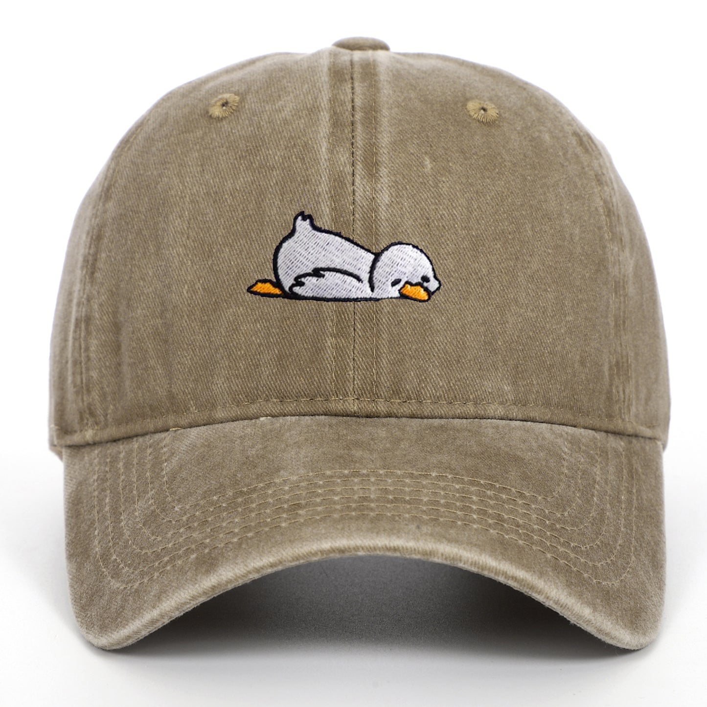 Washed denim baseball cap