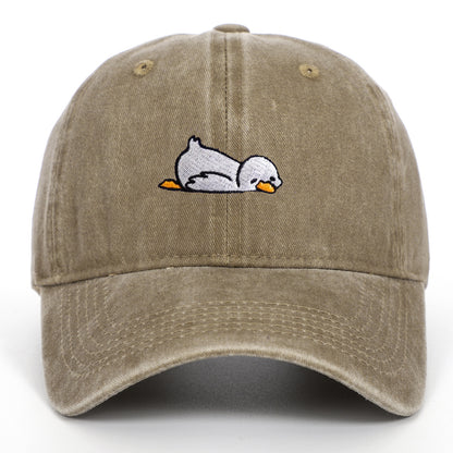 Washed denim baseball cap