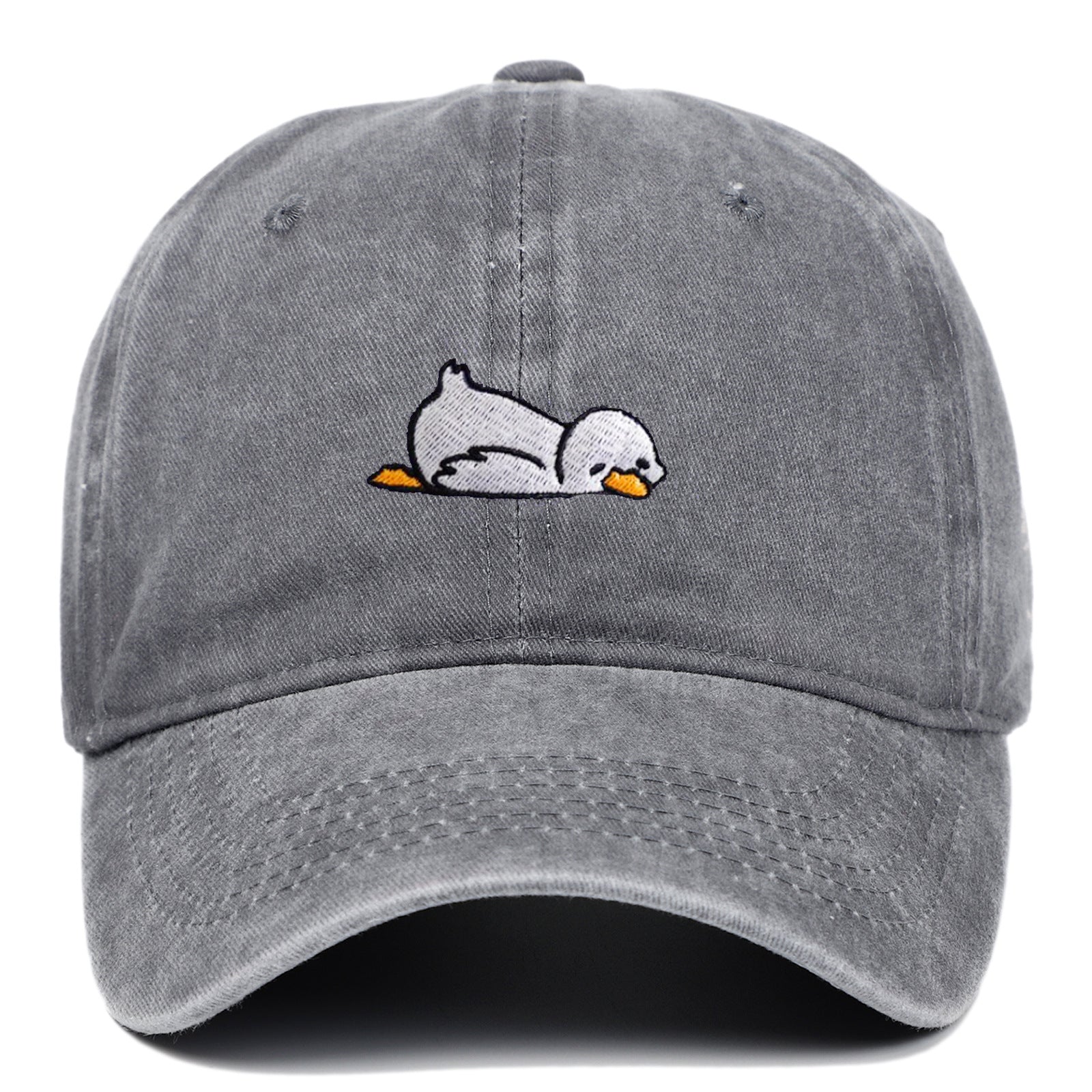 Washed denim baseball cap